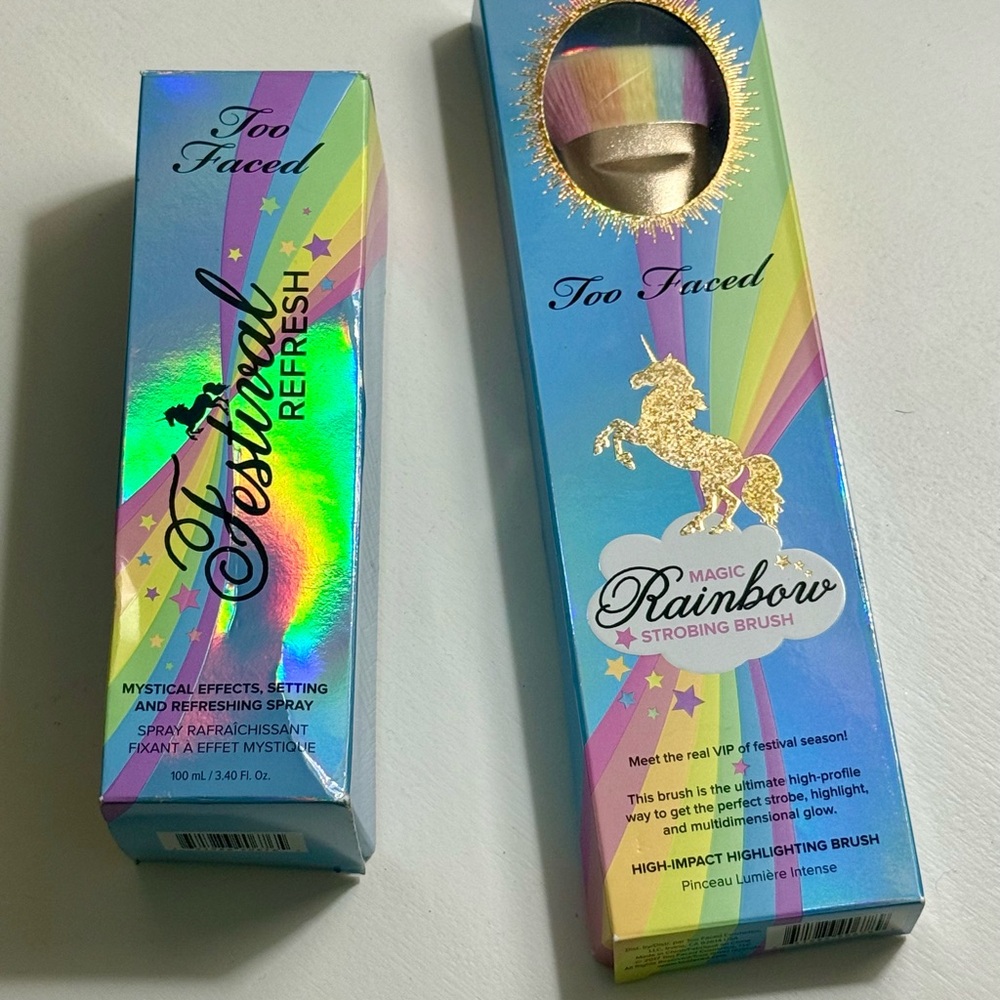 🦄Too Faced Festival Refresh Spray & Brush – Life’s A Festival Collection *NIB*